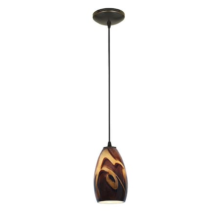 Access Lighting Champagne, LED Pendant, Oil Rubbed Bronze Finish, Inca Glass 28012-3C-ORB/ICA